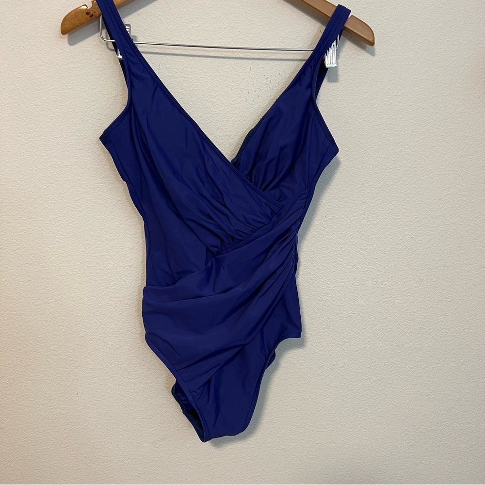 Miraclesuit Purple One Piece Swimsuit Sz Med Bathing Suit